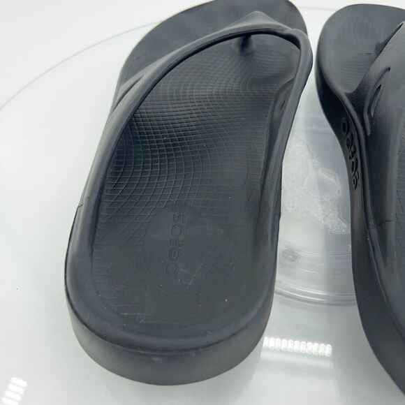 Oofos Men's OOlala Sandal Size 11 Recovery Sport Slide Thong Black - Picture 7 of 14